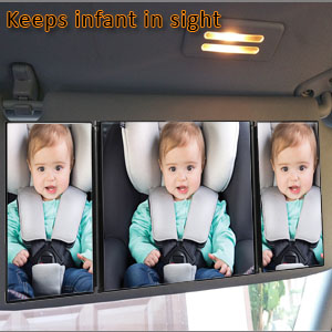 Zento Deals Tri Fold Universal Vanity Mirror – Cosmetic Sun Shade Mirror; Tri Fold Universal Mirror