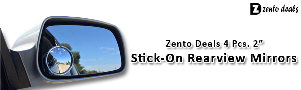 Zento Deals 4 Pcs 2" Rearview Blind Sport Mirrors Stick-On; 4 Pcs 2" Rearview Blind Sport Mirrors