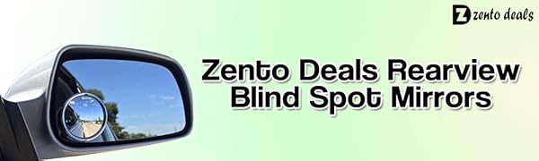 Zento Deals Pack of Two 2 Inch Stick-on Rearview Blind Spot Mirrors Aluminum Border Thin Car Mirrors