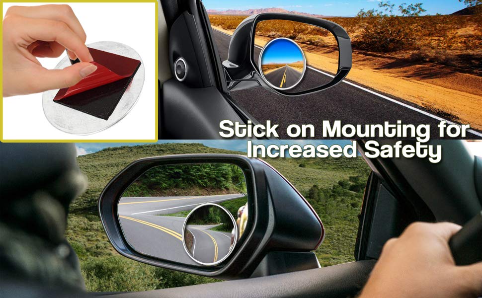 Zento Deals 4 Pcs 2" Rearview Blind Sport Mirrors Stick-On; 4 Pcs 2" Rearview Blind Sport Mirrors