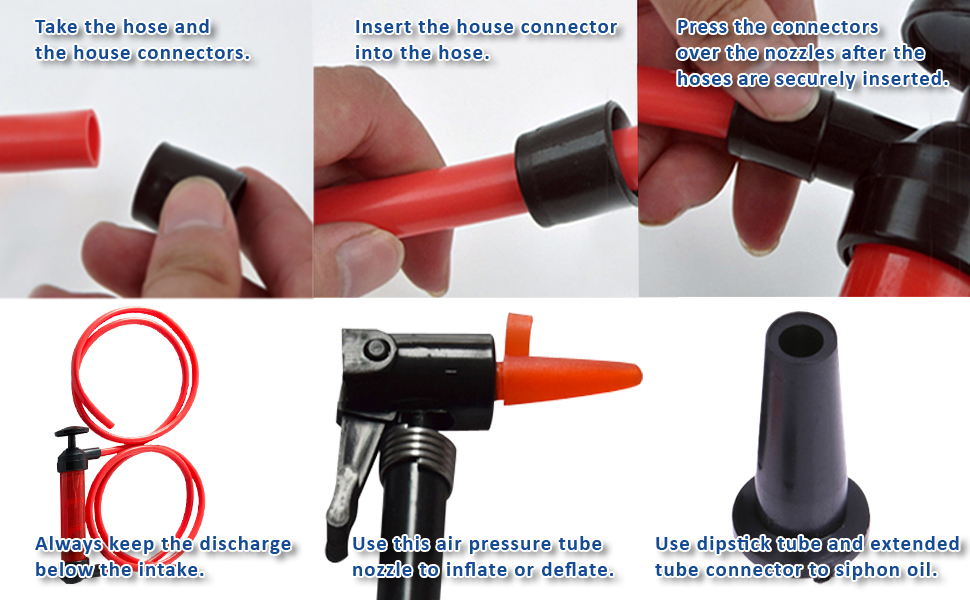 Zento Deals 3in1 Hand Siphon Pump Gas/Liquid/Air Manual Travel Emergency Vehicle