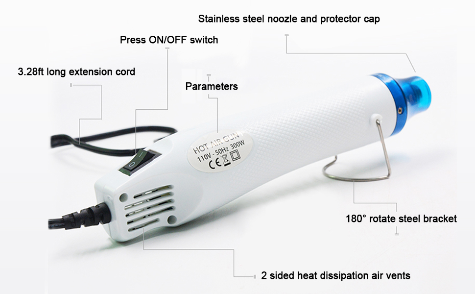 Epoxy Resin Bubble Remover, USLINSKY Bubble Buster Heat Gun with US Adapter Apply to
