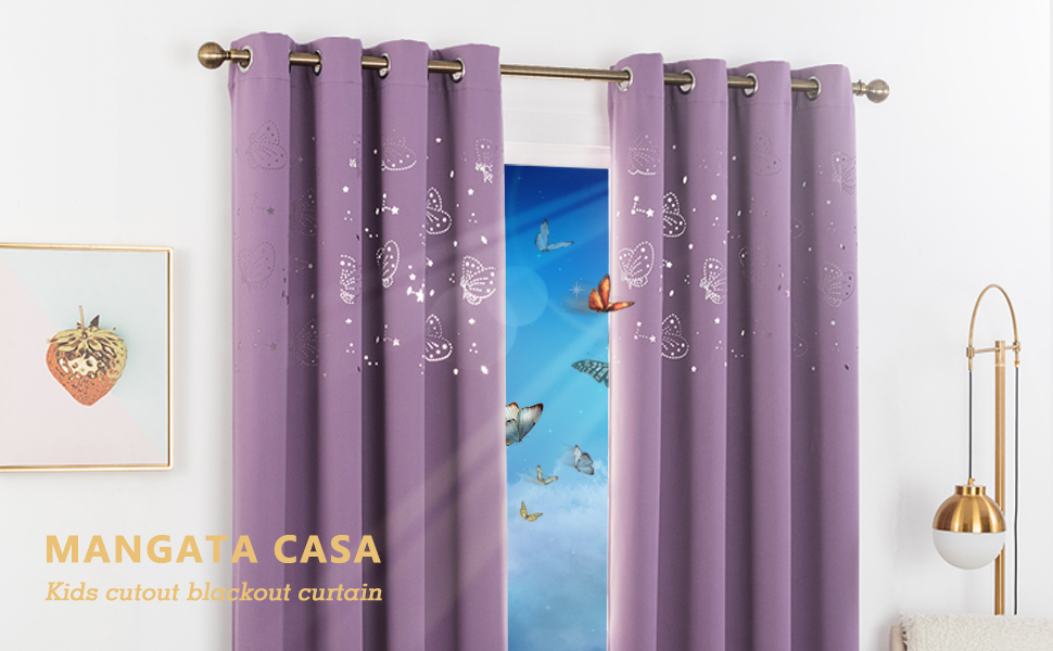 Amazon Com Mangata Casa Kids Blackout Curtains Grommets 2 Panels