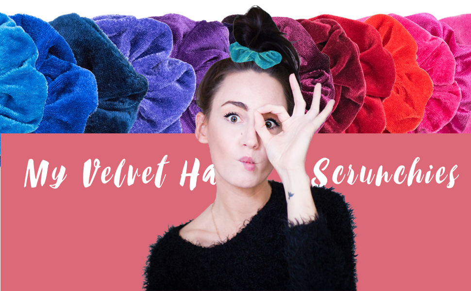 Amazon com EAONE 45 Colors Hair Scrunchies Velvet Elastic 