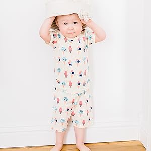 summer short sleeve PJS lounge set in ice cream