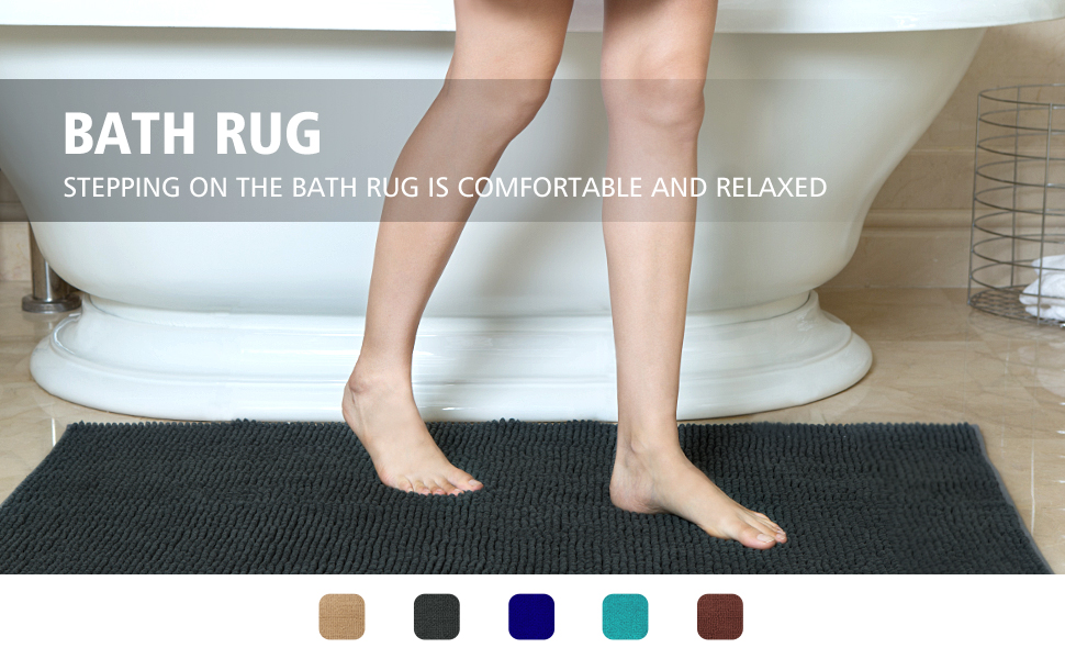 JML Bath Rug, Bath Rugs for Bathroom Non Slip Absorbent