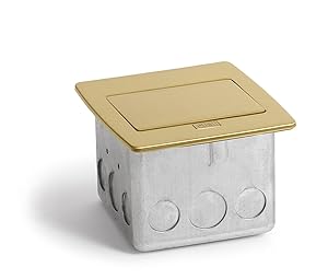 Lew Electric Square GFCI Countertop Pop Up Outlet Box | Tamper Resistant, Splash Proof, With Two 20A GFCI Receptacles - (Brass)