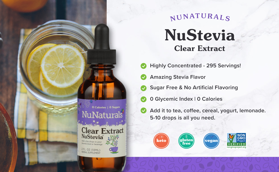 NuNaturals NuStevia Clear Extract Stevia Natural Liquid