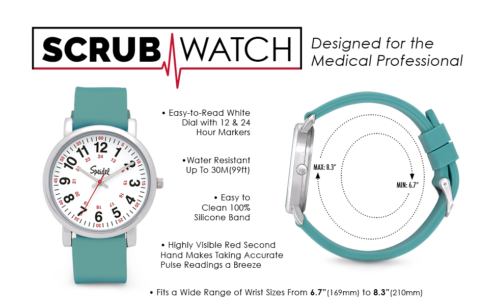 Speidel Scrub Watch for Medical Professionals with Teal