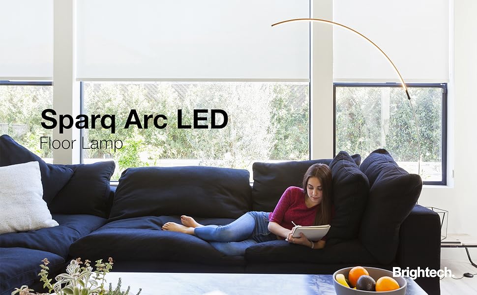 Brightech Sparq Hanging Led Arc Floor Lamp Over The Couch