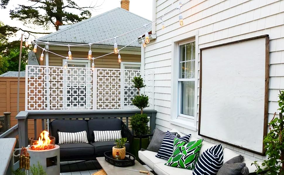 Brightech Ambience Pro - Waterproof LED Outdoor String Lights - Hanging 2W Vintage Edison Bulbs