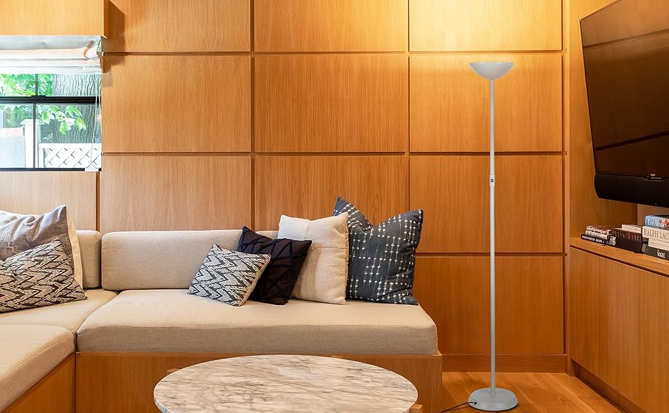 Brightech SkyLite - Bright LED Torchiere Floor Lamp for Offices