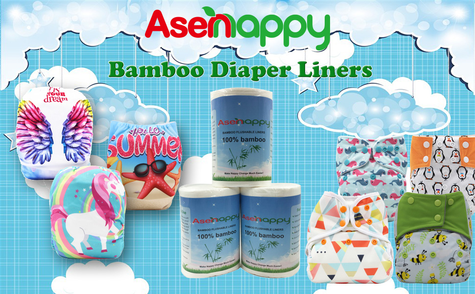 Asenappy Bamboo Liners Biodegradable Flushable Cloth