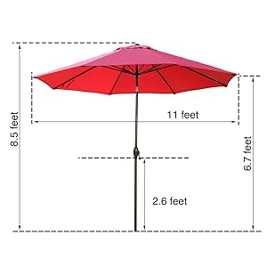 Amazon Com Abba Patio 11 Feet Patio Umbrella Outdoor Table