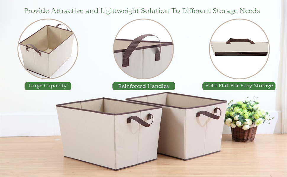 STORAGE MANIAC 2Pack Durable Folding Polyester Canvas Rectangular Open