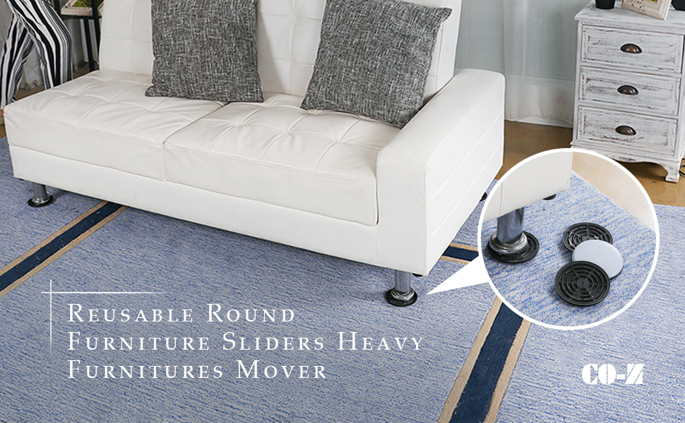 Furniture Sliders, COZ Reusable Round Movers for Heavy