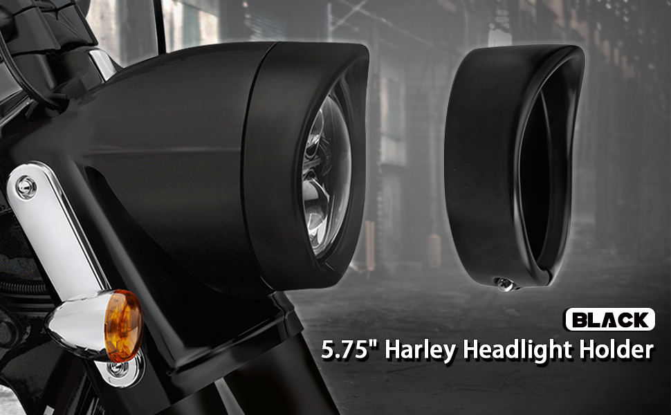 NTHREEAUTO 5.75" 5 3/4” Headlight Visor Style Trim Ring