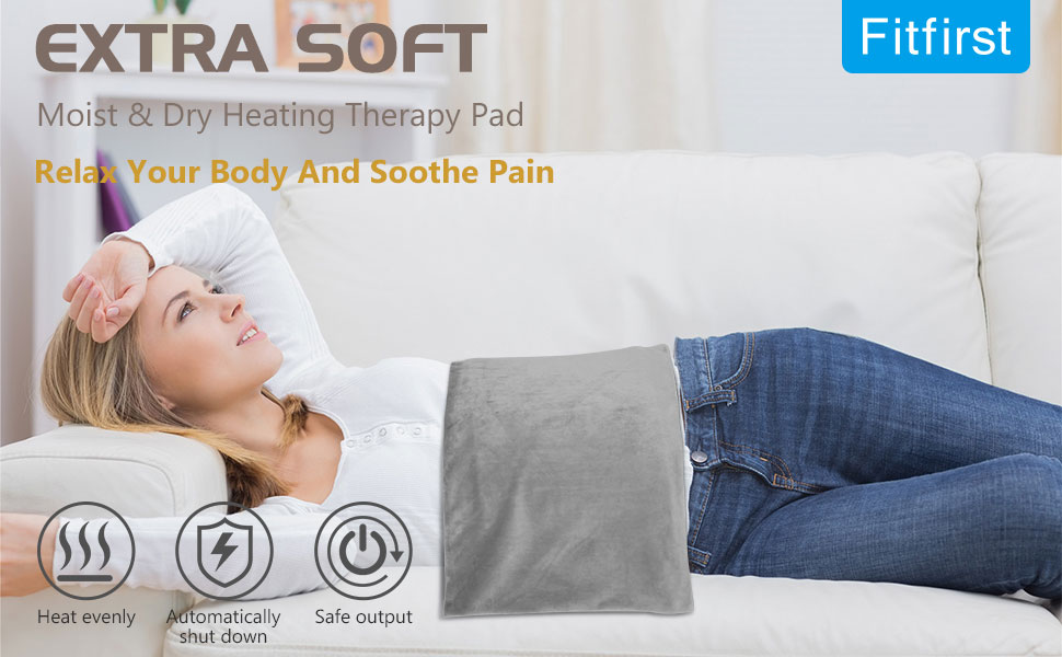 Fitfirst 12” X 24” Electric Moist and Dry Heating Pad, Deep