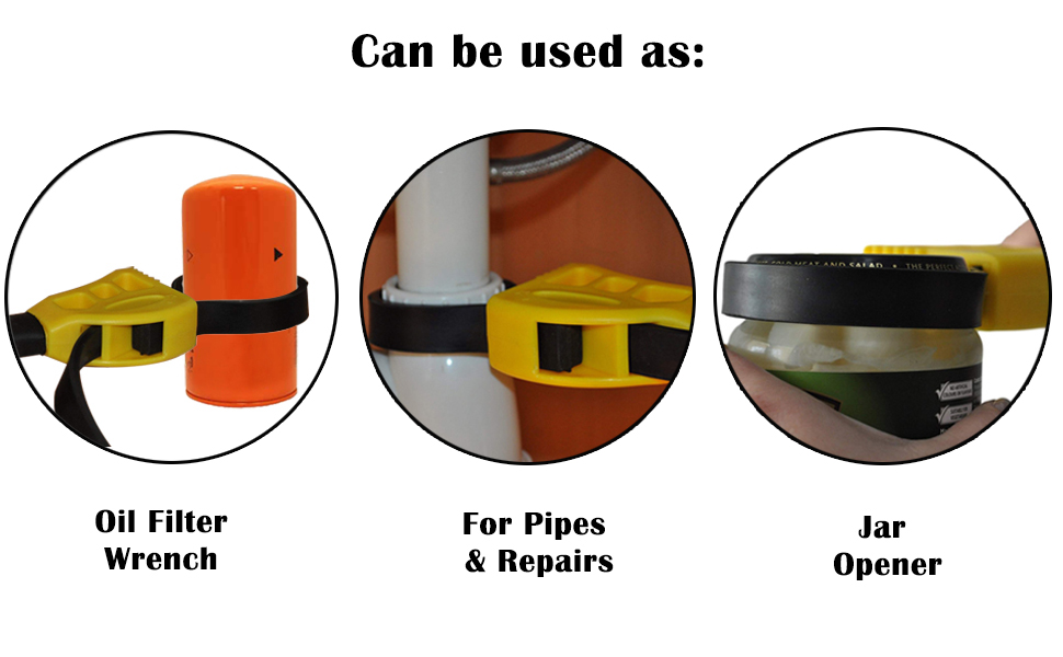 TuffMan Tools Oil Filter Wrench Set 2pcs, Use as Jar Opener, Pipe