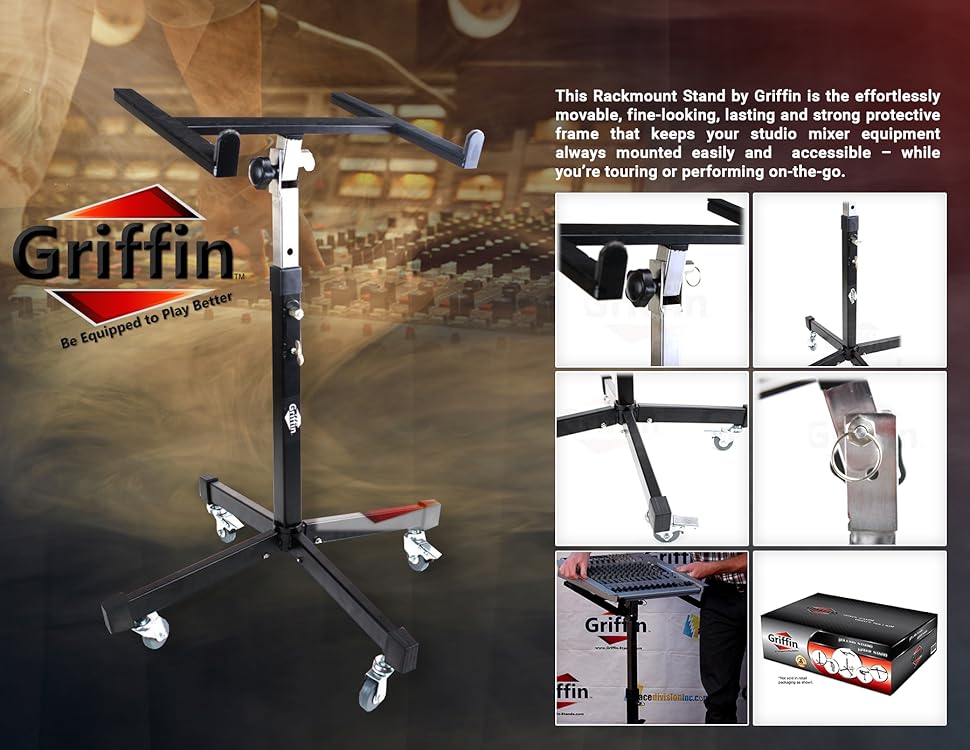 Mobile Studio Mixer Stand DJ Cart by Griffin Rolling