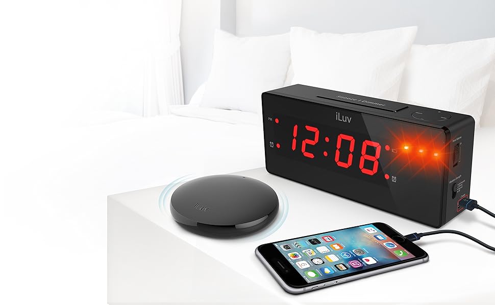 iLuv Time Shaker Boom Wireless Vibrating Bed Shaker Alarm