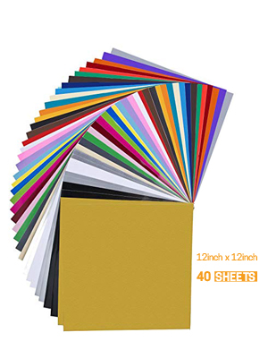 Download Amazon.com: Vinyl Sheets 40 Pack 12" x 12" Premium Permanent Self Adhesive Vinyl Sheets for ...