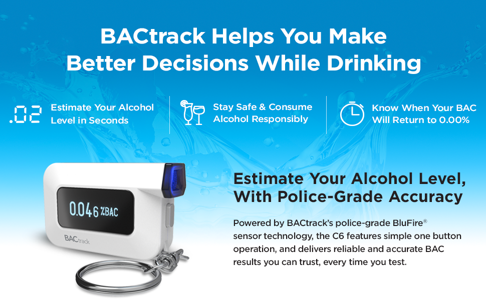 BACtrack C6 Keychain Breathalyzer ProfessionalGrade Accuracy Optional