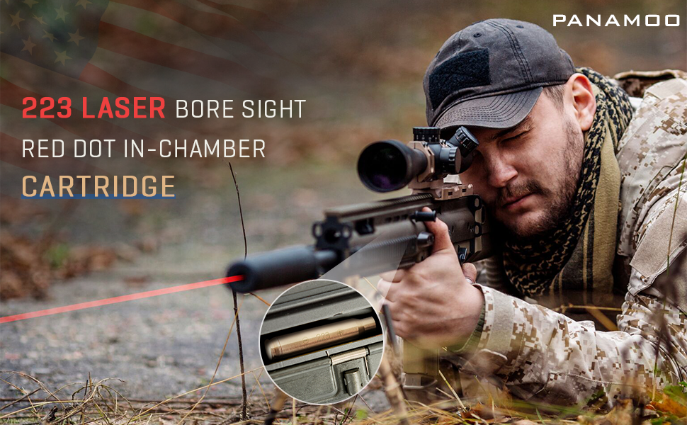 PANAMOO Tactical Red Dot inChamber Laser Bore Sighter for