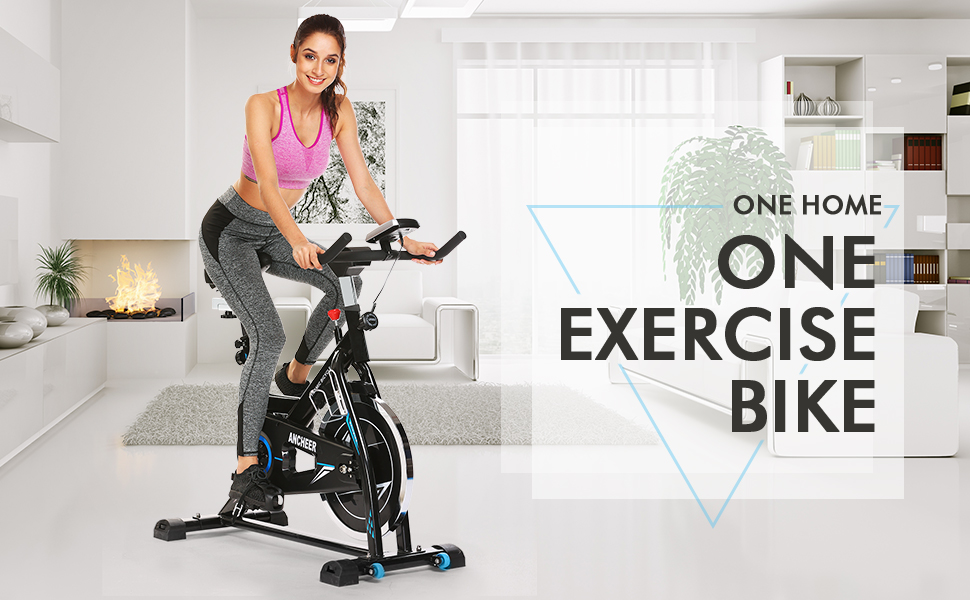 ANCHEER Indoor Cycling Bike, Belt Drive Indoor Exercise