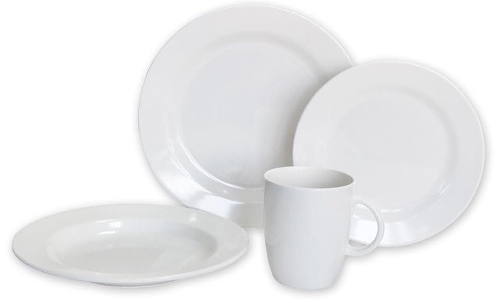 Norestar NonSkid 16Piece Melamine Dishware Set for Boat