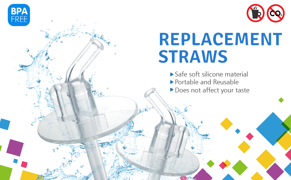 IBEET 10Packs for Thermos Replacement Straws with 2