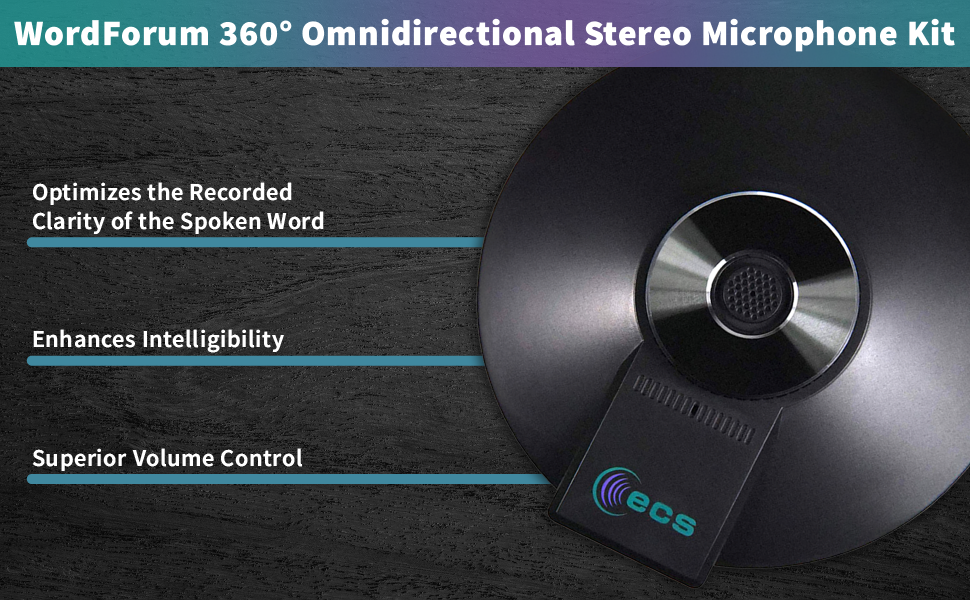 wordforum 360 degree omnidirectional stereo microphone kit optimizes the recorded clarity of the spo