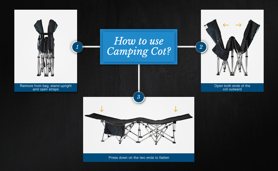 ELTOW Cozy Folding Camping Cot HeavyDuty Portable
