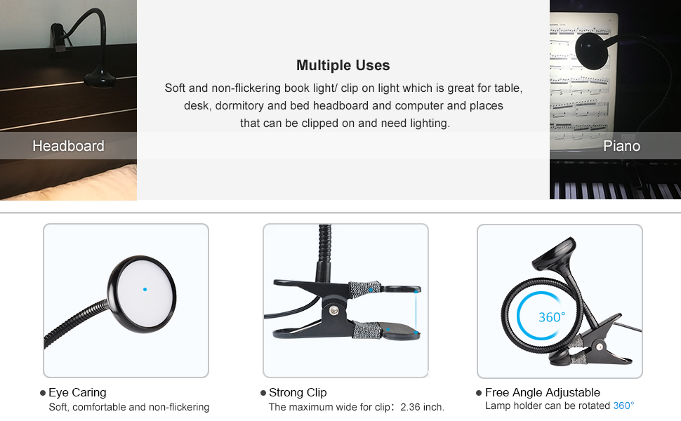 lepower led clip on light