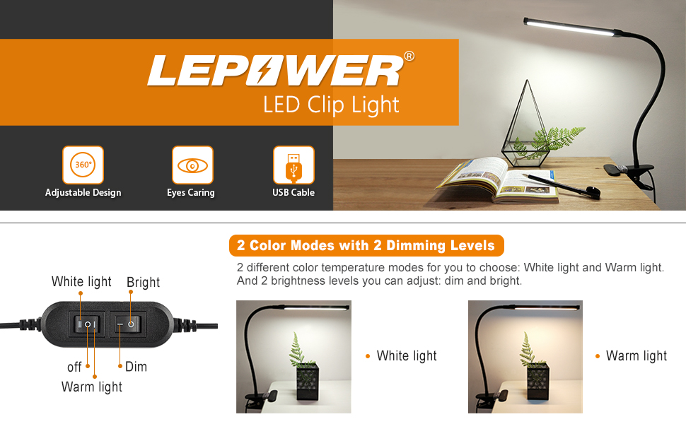 lepower led clip on light
