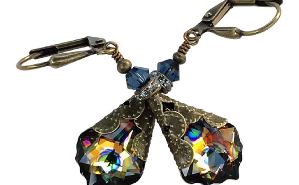 Peacock Crystal Earrings for Women