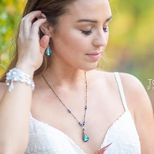 Bermuda Blue Earrings with Crystal from Swarovski Jewelry