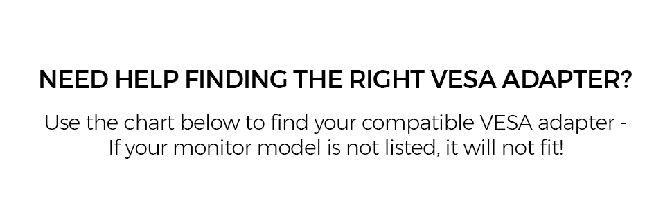Need help finding the right VESA adapter?