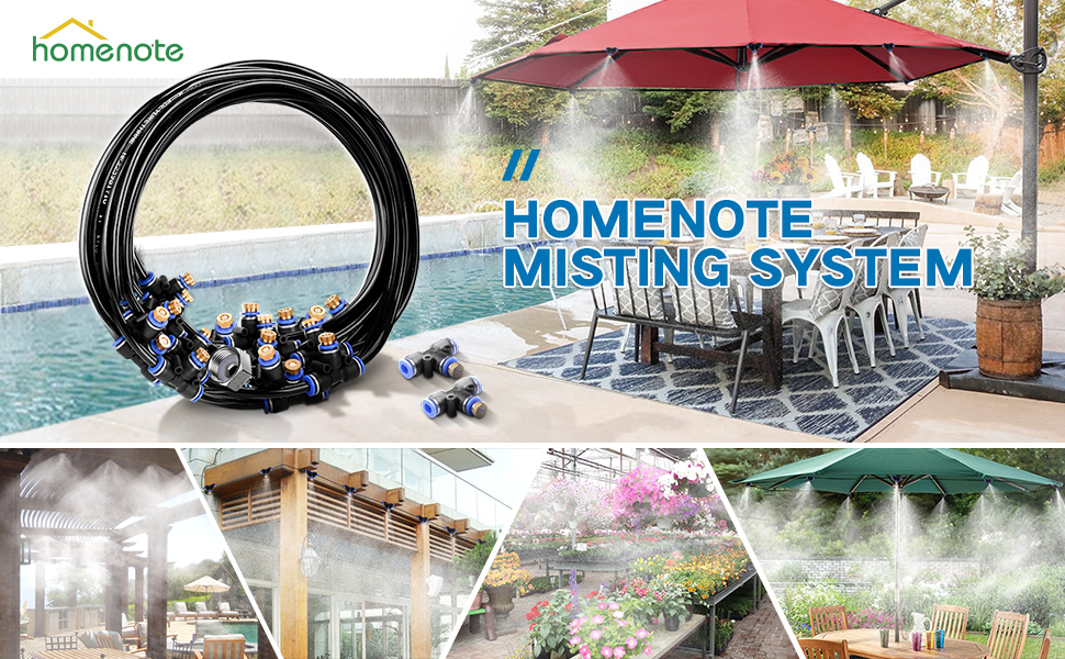 HOMENOTE Misting Cooling System 59FT (18M) Misting Line