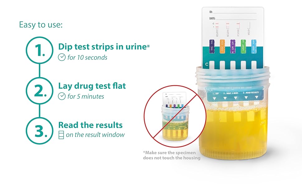 Drug Test Kit 5 Panel for Marijuana, Cocaine, Opiates