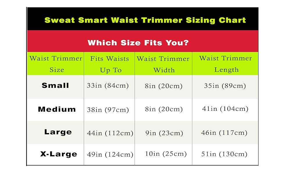 sweet sweat waist trainer sizes