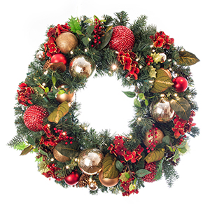 Amazon.com: [30 Inch Artificial Christmas Wreath] - Scarlet