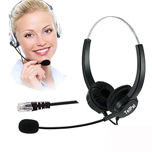 TelPal Binaural Telephone Headset with Noise Cancelling Mic