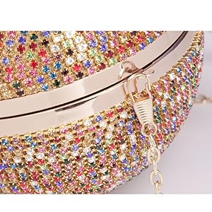 Soccer Ball-Shaped Fully Rhinestoned Hard Case Clutch > Boutique Handbags >  Mezon Handbags