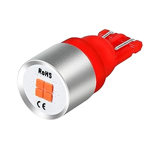Product of Alla Lighitng 1616-SMD T10 168 921 194 Red LED Bulbs Auto RV Cars Trucks Interior Lights