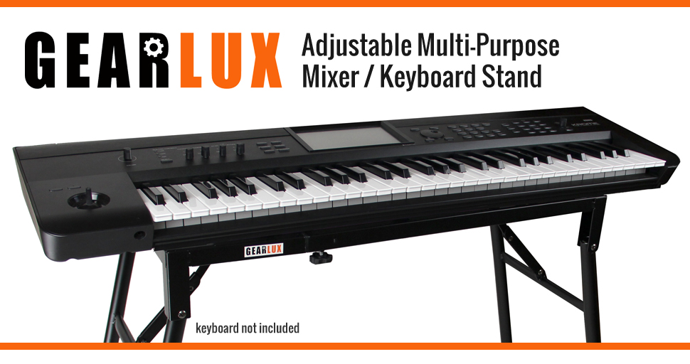 Gearlux Adjustable MultiPurpose Mixer/Keyboard Stand Musical Instruments