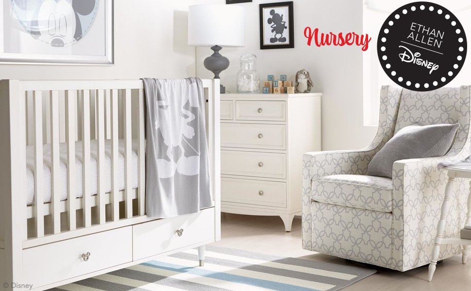 Amazon Com Ethan Allen Disney Mod Motion Glider Quick Ship Lucky Denim White Baby