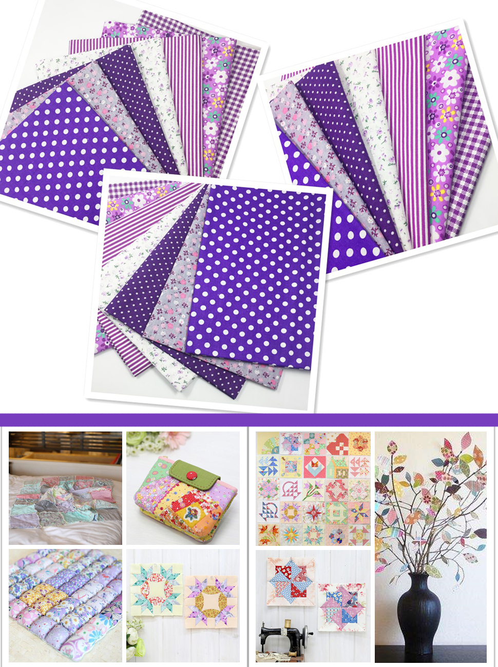 Quilting Fabric, Misscrafts 7pcs 50 x 50cm Cotton Blending Textile Craft Fabric