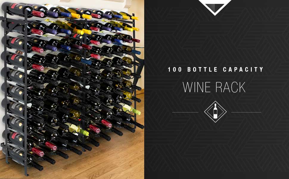 Sorbus Wine Rack Free Standing Floor Stand Racks Hold 100