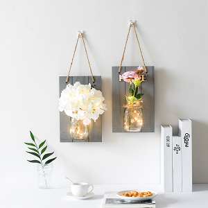 Mason Jar Wall Lamp Set